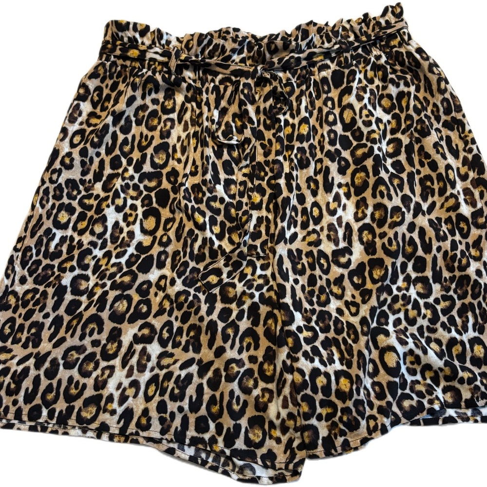 Mlle Gabrielle Leopard Print High Waist Shorts